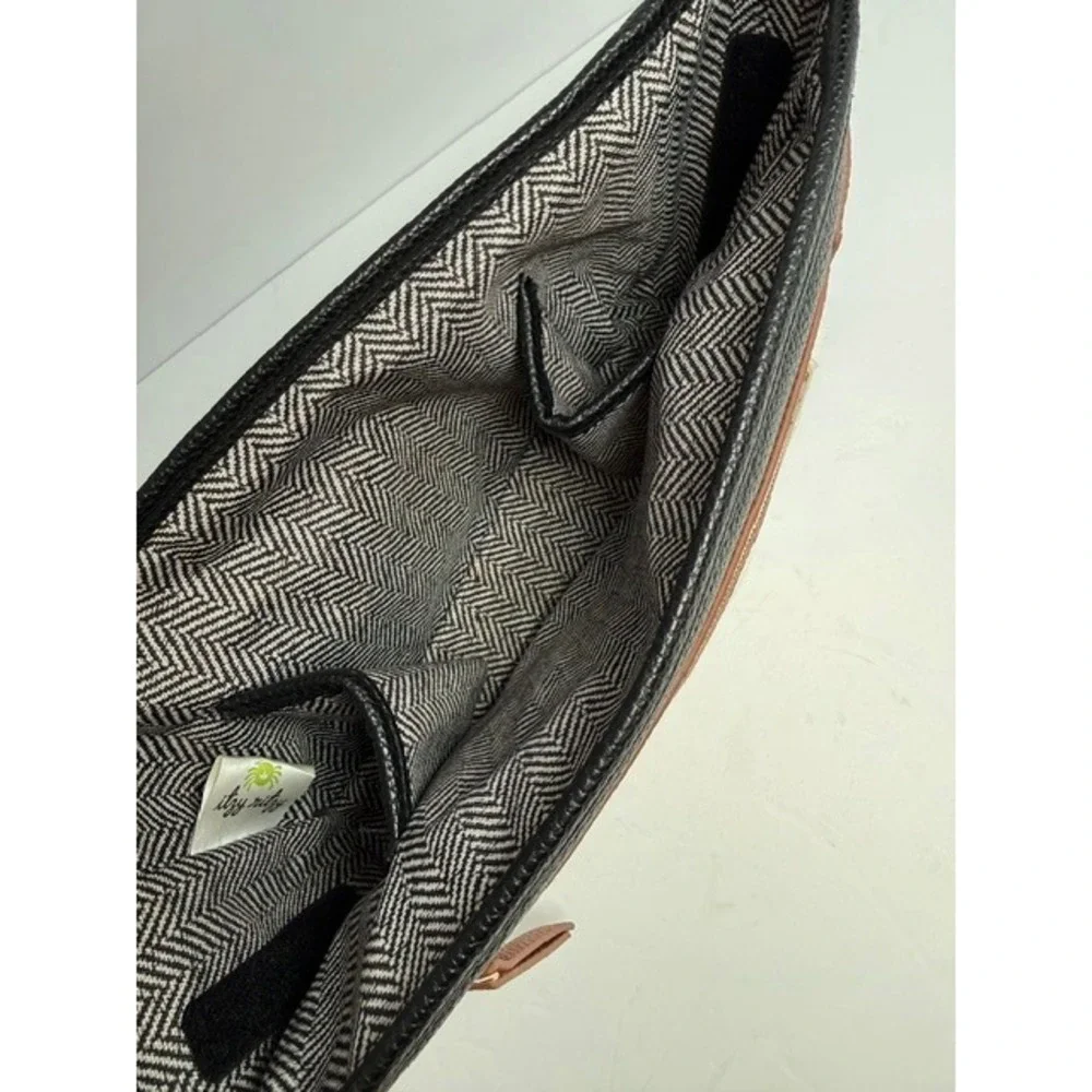 Itzy Ritzy Color Block stroller bag Black Brown Cream Herringbone NEW